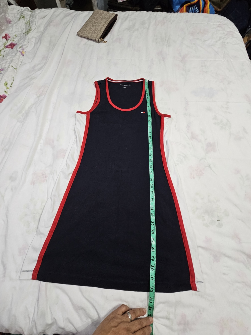 Tommy Hilfiger Navy Tank Top with Red and White Trim - Picture 6 of 7